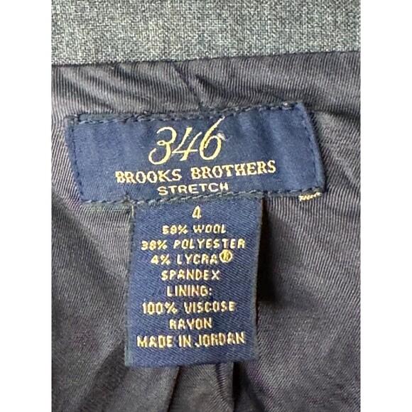 Brooks Brothers 346 Womens Gray Wool Blend Blazer Jacket 2 Button Classic Size 4 - Picture 6 of 6